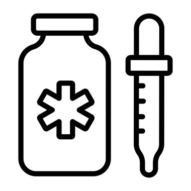 Doğrusal dizaynda tıbbi damlalar simgesi