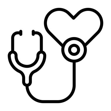 Kalp kontrolünün bir simge tasarımı, düzenlenebilir vektör