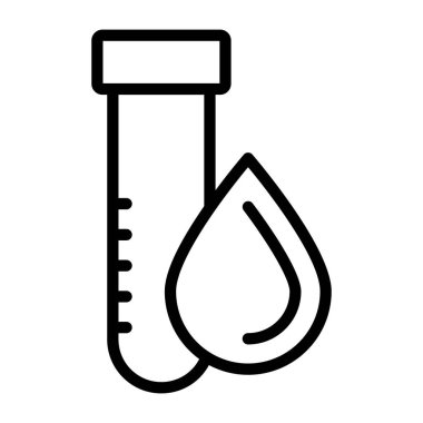 Kan örneği tüp simgesi, damla ile test tüpü