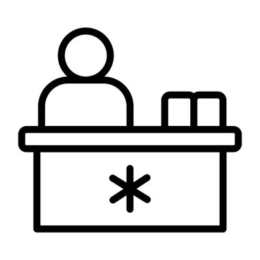 Moda tasarım vektöründe hastane karşılama simgesi