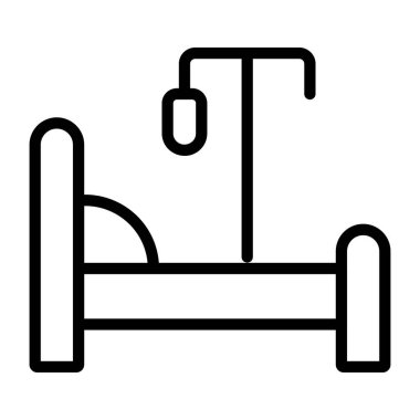 Doğrusal tasarım içinde hasta yatağının bir simgesi 