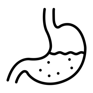 Doğrusal midenin simgesi, sindirim sistemi vektörü
