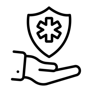 Tıbbi korumanın doğrusal tasarım simgesi