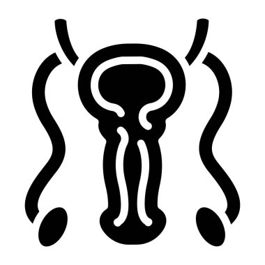        Erkek üreme organının katı tasarım simgesi. 