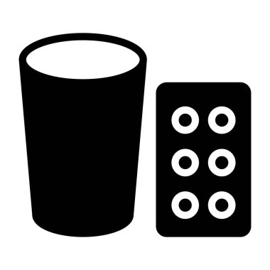 Beyaz arkaplanda izole edilmiş hapların modern biçim simgesi