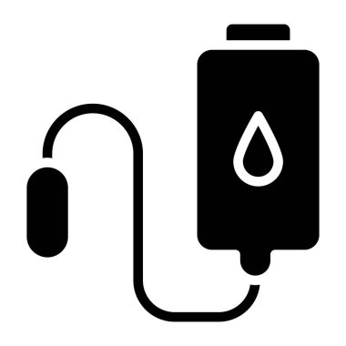 Serum damlası simgesi katı biçiminde