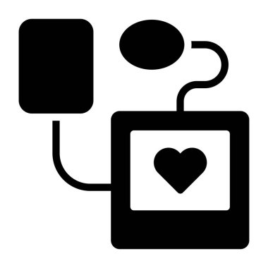 Kalp kontrolünün bir simge tasarımı, düzenlenebilir vektör