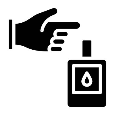 Parmak gösterici şeker test simgesine sahip glukometre