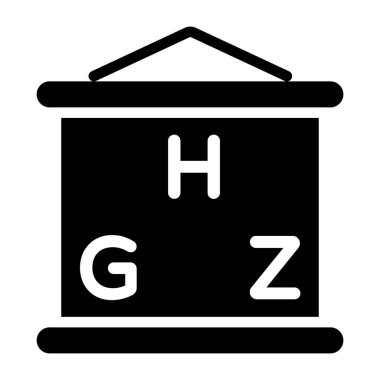 Modern kabartma biçiminde göz testi simgesi