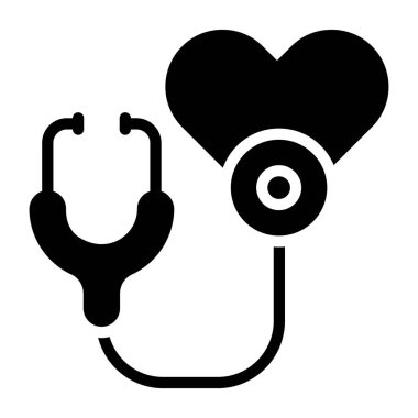 Kalp kontrolünün bir simge tasarımı, düzenlenebilir vektör