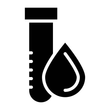 Kan örneği tüp simgesi, damla ile test tüpü