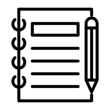 Kalem, defter simgesi içeren sarmal kitap