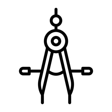 Taslak biçimli bir taslak aracı simgesi, pusula vektörü 