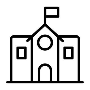 İşaretli bina simgesi, üniversite binasının doğrusal tasarımı