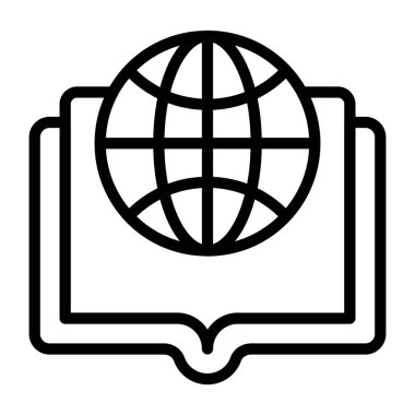 Kitabı olan dünya, küresel çalışma simgesi