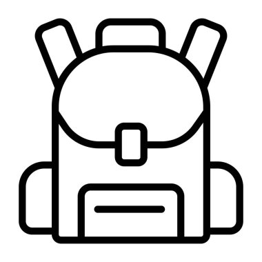 Omuz çantası simgesi, sırt çantasının vektör tasarımı