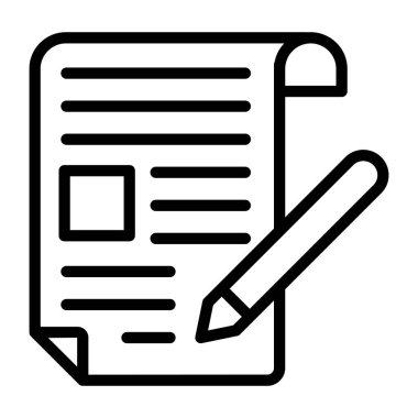 İçerik yazma simgesi kavramına sahip kağıt