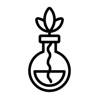 Botanik deneyinin moda tasarım simgesi, düzenlenebilir vektör