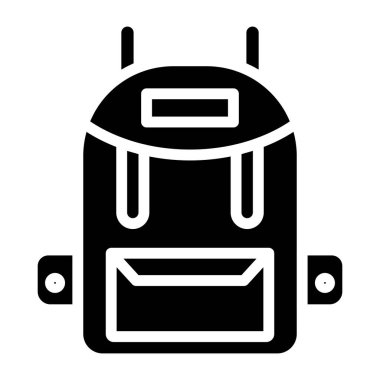    Okul çantası simgesi, sırt çantasının vektör tasarımı 