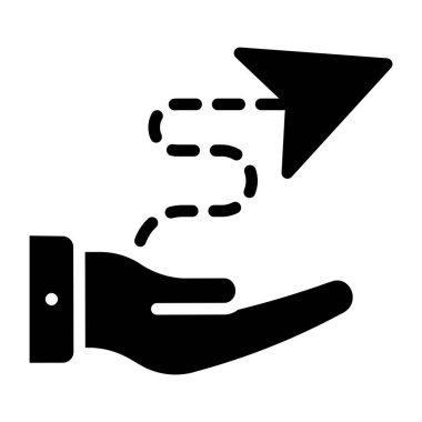        Elle gösterilen kağıt düzleminde ileti gönderen simgesi