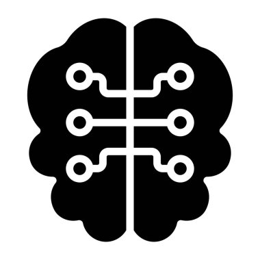         Dijital beynin bir simge tasarımı, düzenlenebilir vektör 