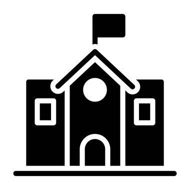 İşaretli bina simgesi, üniversite binasının sağlam tasarımı