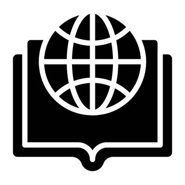 Kitabı olan dünya, küresel çalışma simgesi