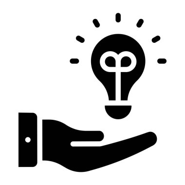 Elinde ampul, fikir bakımı simgesi