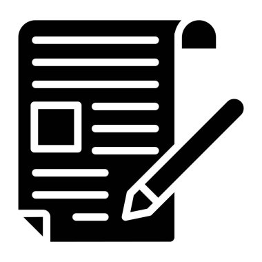 İçerik yazma simgesi kavramına sahip kağıt