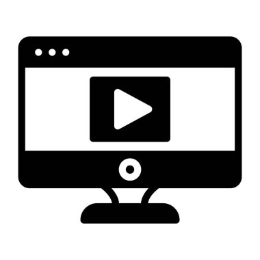Ana hatlar dizaynında video yayın simgesi