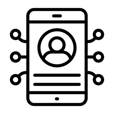 Mobil hesabın simgesi, doğrusal tasarım