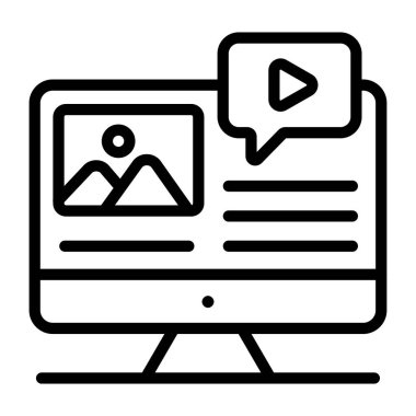 ortam içeriğinin simgesi, doğrusal tasarım 