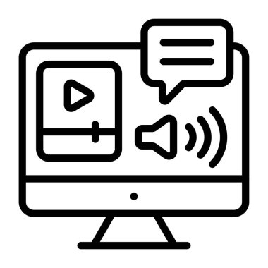     Video içeriğinin simgesi, doğrusal tasarım