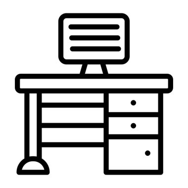 İş yeri simgesi, doğrusal tasarım