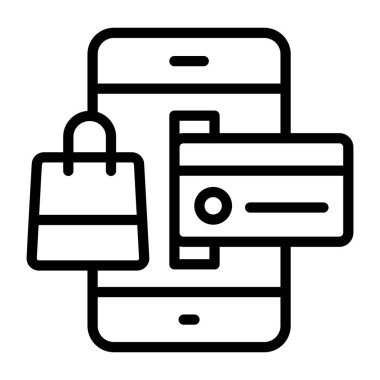     Tasarım tasarımı, mobil alışveriş ödemelerinin simgesi