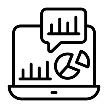      Analitik sohbet simgesi, doğrusal tasarım