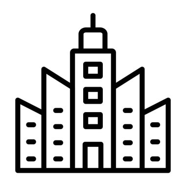        Ofis binası simgesi, doğrusal tasarım