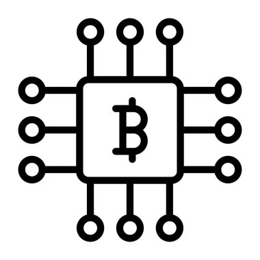        Bitcoin çipinin simgesi, özet tasarımı