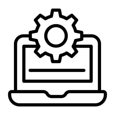     Dizüstü bilgisayarın içindeki çark, sistem ayarı simgesi