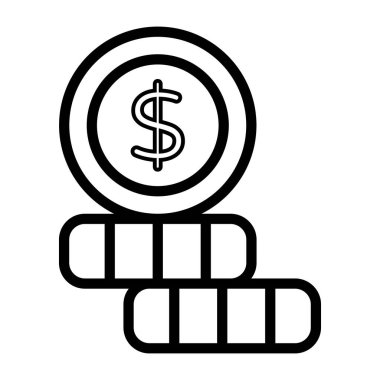 Dolar paralarının düzenlenebilir doğrusal tasarım simgesi