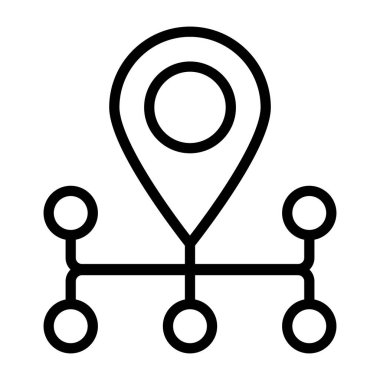 Ana hatlar dizaynında ağ konumu simgesi