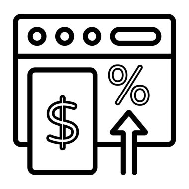       Yukarı ok ile banknot, mali büyüme simgesi