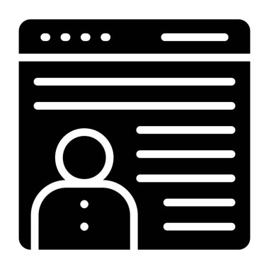 Web profili simgesi, web sitesi kabartma tasarımı