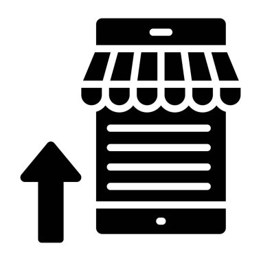       Mobil dükkan simgesi, sağlam pazarlama tasarımı