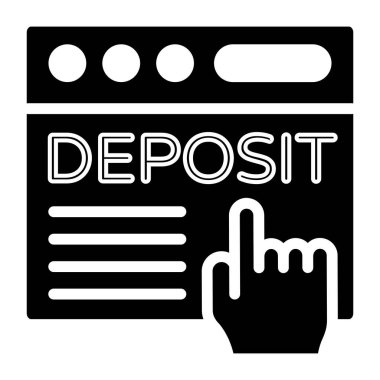 Çevrimiçi depozito simgesi, kabartma tasarımı