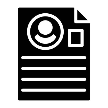 Özgeçmiş simgesinin düzenlenebilir katı tasarımı