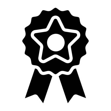       Yıldız rozetinin düzenlenebilir katı tasarım simgesi 