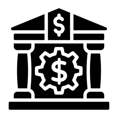 Banka yönetiminin bir simge tasarımı, düzenlenebilir vektör