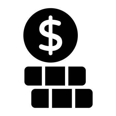 Dolar paralarının düzenlenebilir katı tasarım simgesi