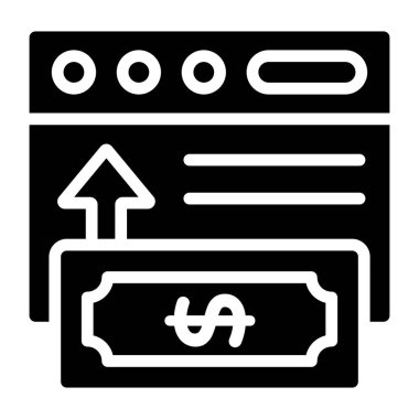 Yukarı ok ile banknot, sermaye büyüme simgesi